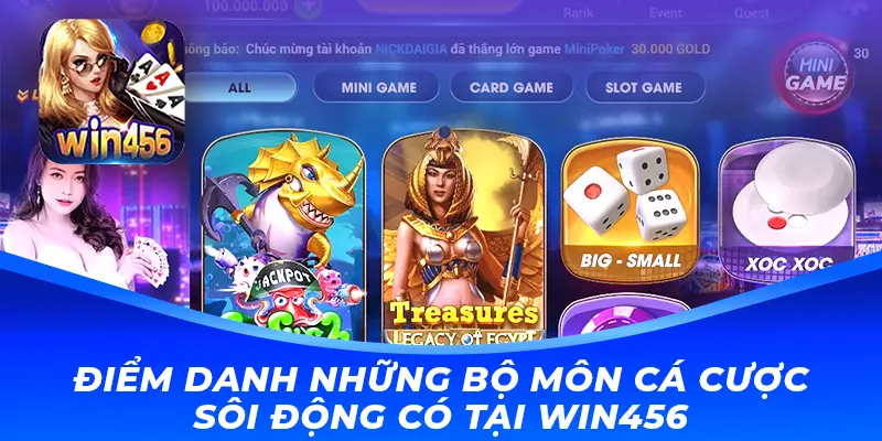 Điểm danh những bộ môn cá cược sôi động có tại Win456